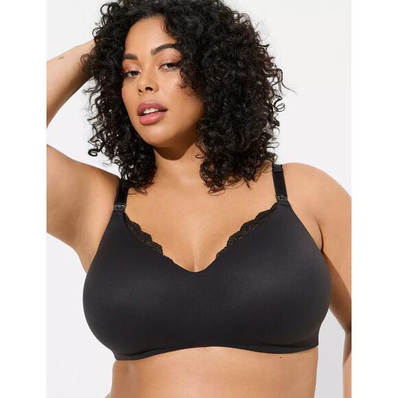 NWT TORRID Women's 44DD Black Dream Wire-Free Nursing 360° Back Smoothing Bra - Picture 2 of 10